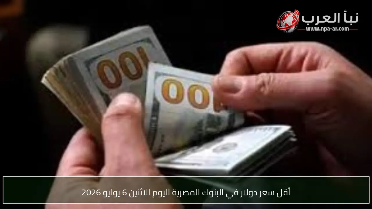 أقل سعر دولار في البنوك المصرية اليوم الاثنين 6 يوليو 2026
