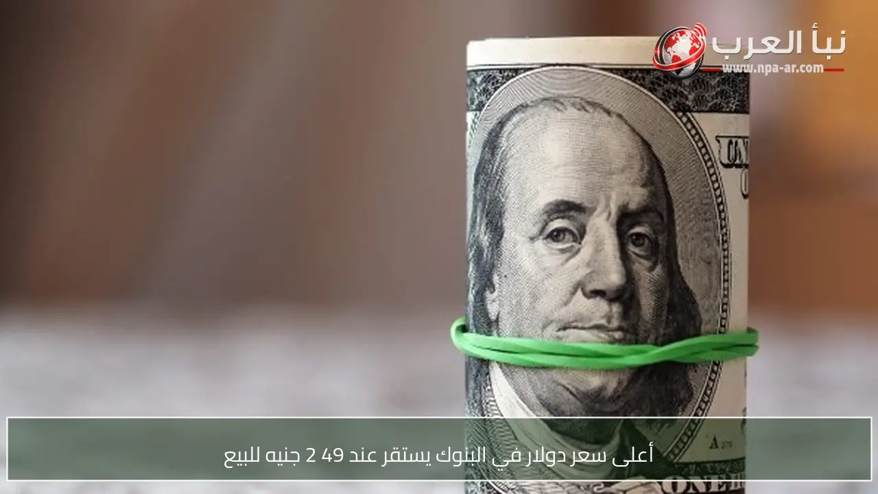 أعلى سعر دولار في البنوك يستقر عند 49 2 جنيه للبيع
