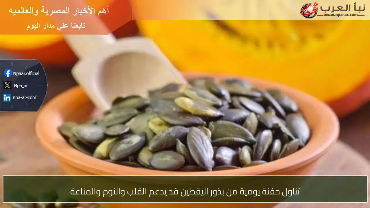 تناول حفنة يومية من بذور اليقطين قد يدعم القلب والنوم والمناعة