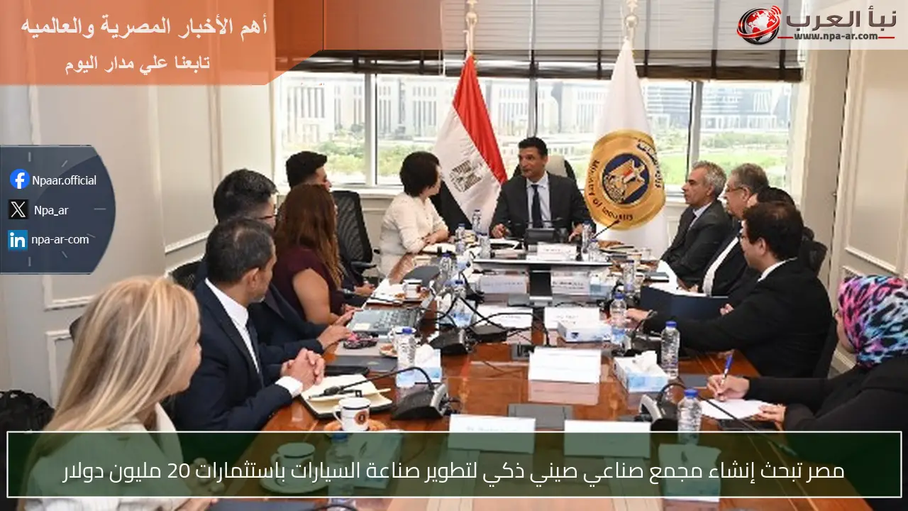 مصر تبحث إنشاء مجمع صناعي صيني ذكي لتطوير صناعة السيارات باستثمارات 20 مليون دولار
