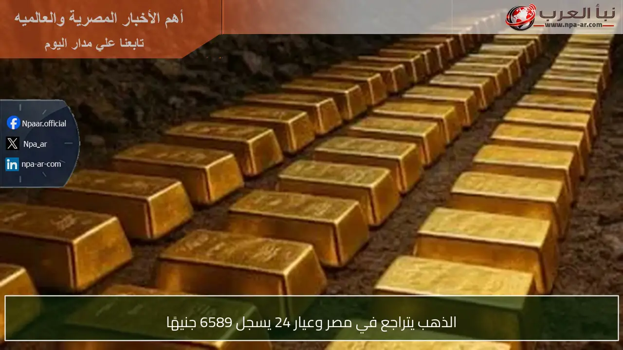 الذهب يتراجع في مصر وعيار 24 يسجل 6589 جنيهًا