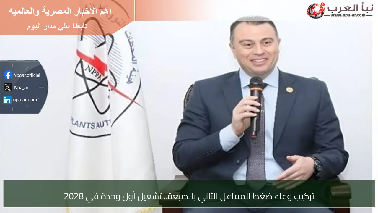 تركيب وعاء ضغط المفاعل الثاني بالضبعة.. تشغيل أول وحدة في 2028